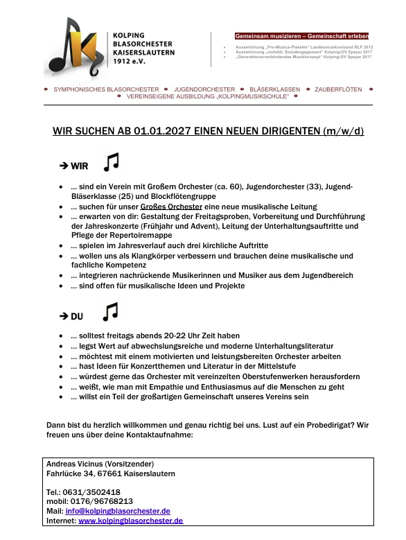 Dirigentengesuch_Kolpingblasorchester KL