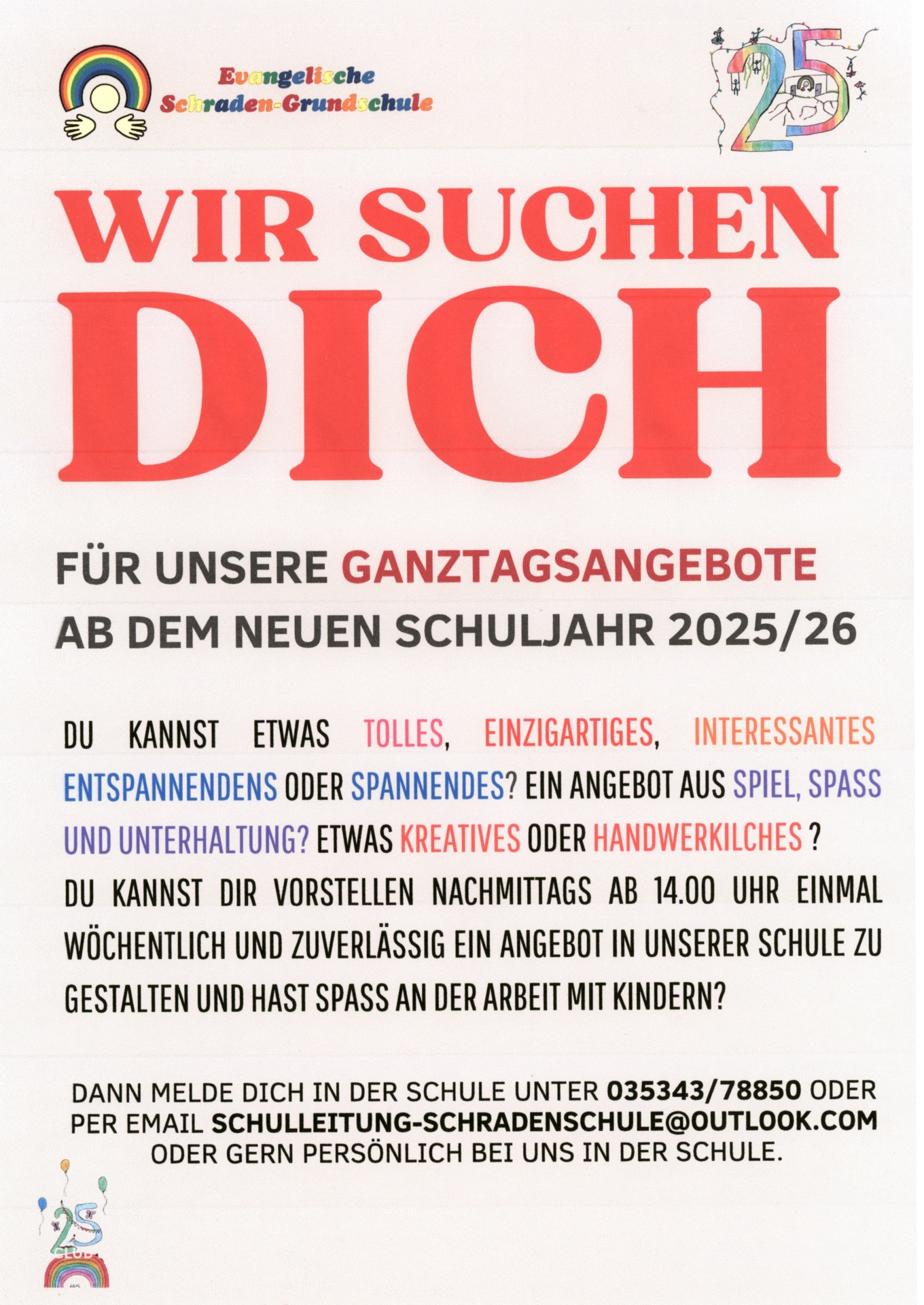 Wer hat Spaß an der Arbeit mit Kindern? - Wir suchen Dich