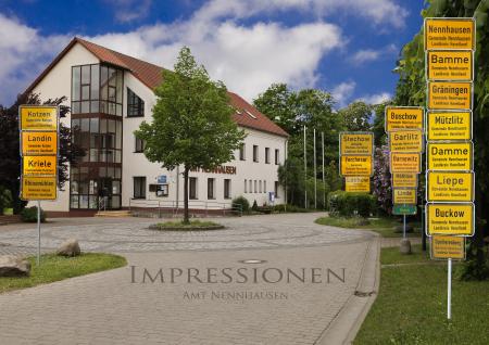 Ortseingangsschilder des Amtsbereichs Nennhausen