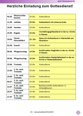 Gottesdienste