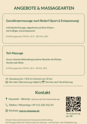 Vorschaubild Mary&acute;s Sport- & Entspannungsmassage