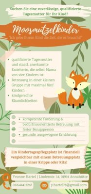 Vorschaubild Kindertagespflege / Tagesmutter Moosmutzelkinder