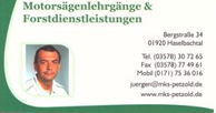 Vorschaubild Motorsägenlehrgänge & Forstdienstleistungen Jürgen Petzold