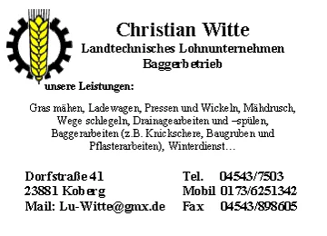 Vorschaubild Landtechnisches Lohnunternehmen, Baggerbetrieb