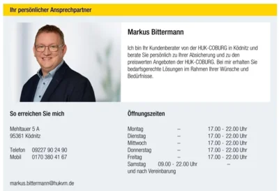 Vorschaubild Kundenberater der HUK-Coburg - Markus Bittermann
