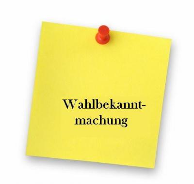 Wahlbekanntmachung für die Wahl zur Bügermeisterin/zum Bürgermeister der Gemeinde Schipkau am 30. Mai 2010