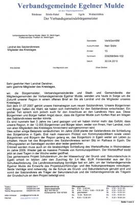 Offener Brief an den Landrat und die Kreistagsmitglieder des Salzlandkreises (Bild vergrößern)