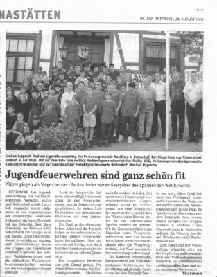 Foto zur Meldung: August 2002 - 10 Jahre Jugendfeuerwehr