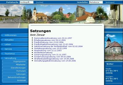 Satzungen der Stadt Ziesar