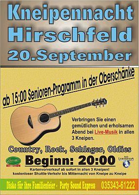 Seniorenprogramm zur Eröffnung der Kneipennacht in Hirschfeld (Bild vergrößern)