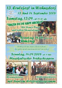 Großes Erntefest in Wehnsdorf am  Wochenende (Bild vergrößern)