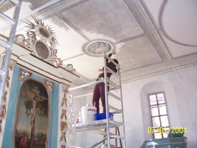 Vor 10 Jahren: "Sanierungsarbeiten in der Wehnsdorfer Dorfkirche" (Bild vergrößern)