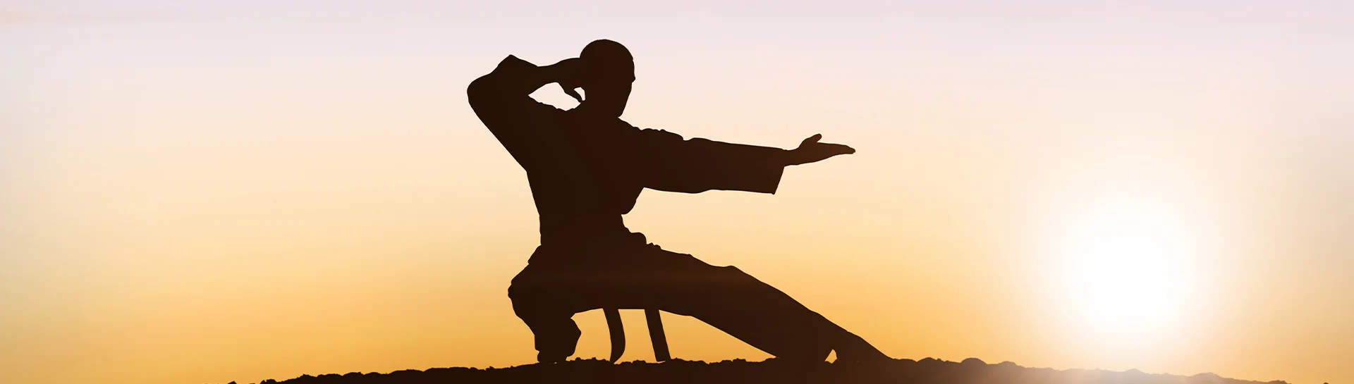 Kampfsport im Sonnenuntergang