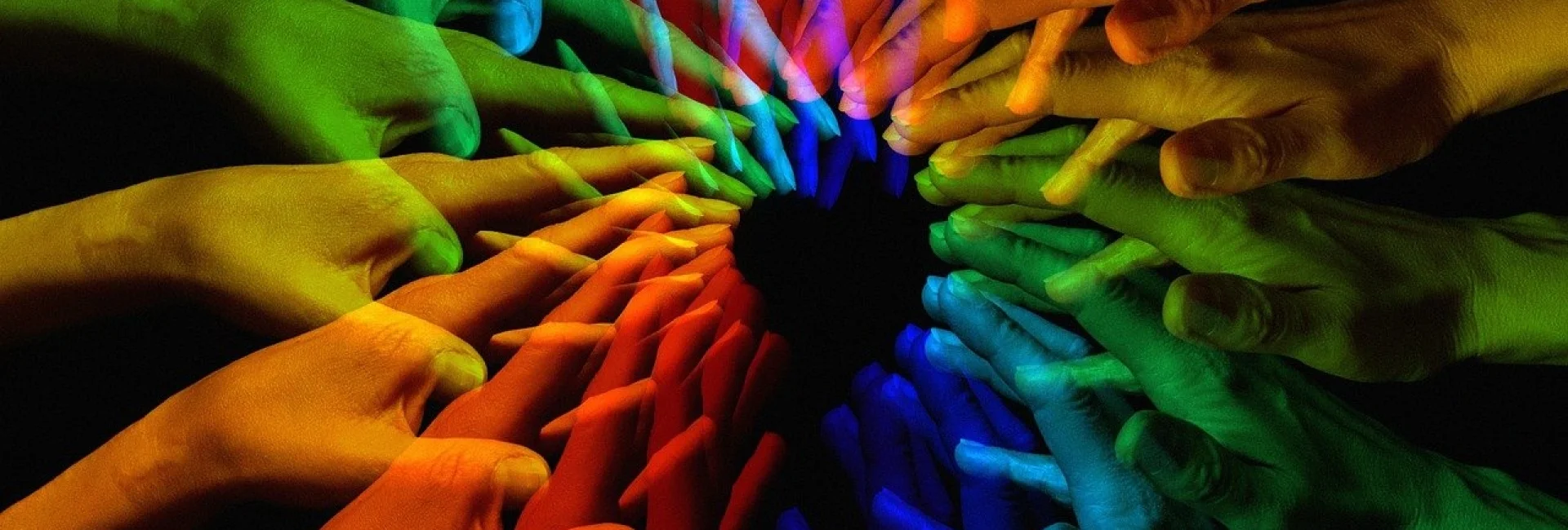 Regenbogen Hände