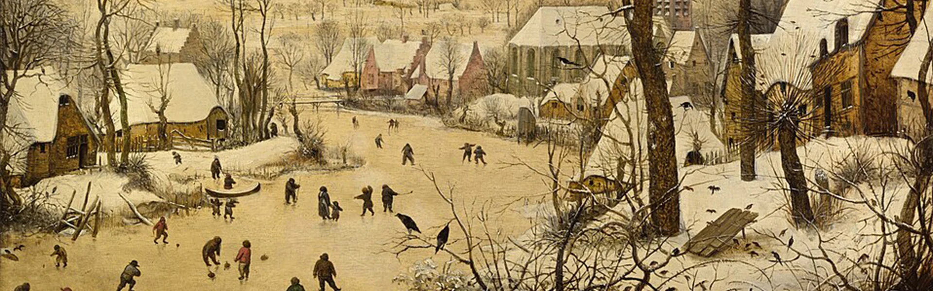 Menschen auf gefrorener Eisfläche spielend