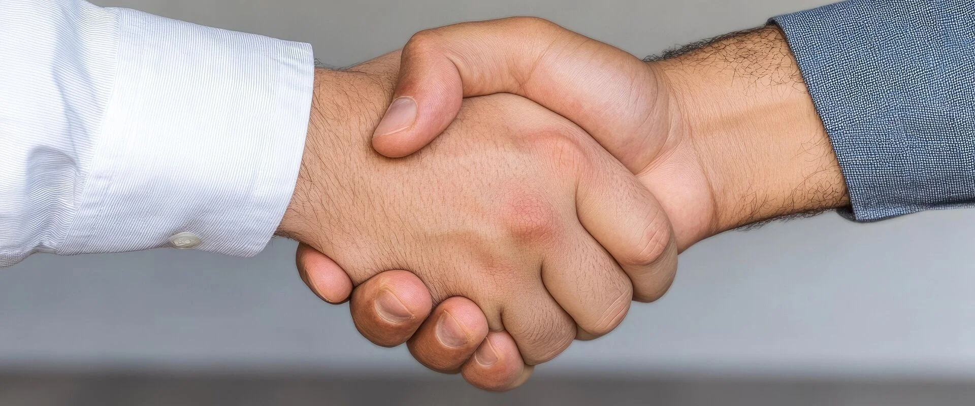 Foto: Zwei Menschen geben sich die Hand