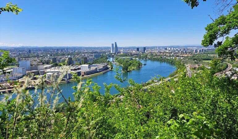 Blick auf Basel vom Grenzacher Hornfelsen