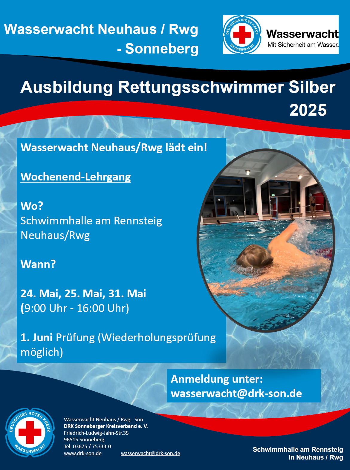 Plakat Lehrgang Wasserwacht