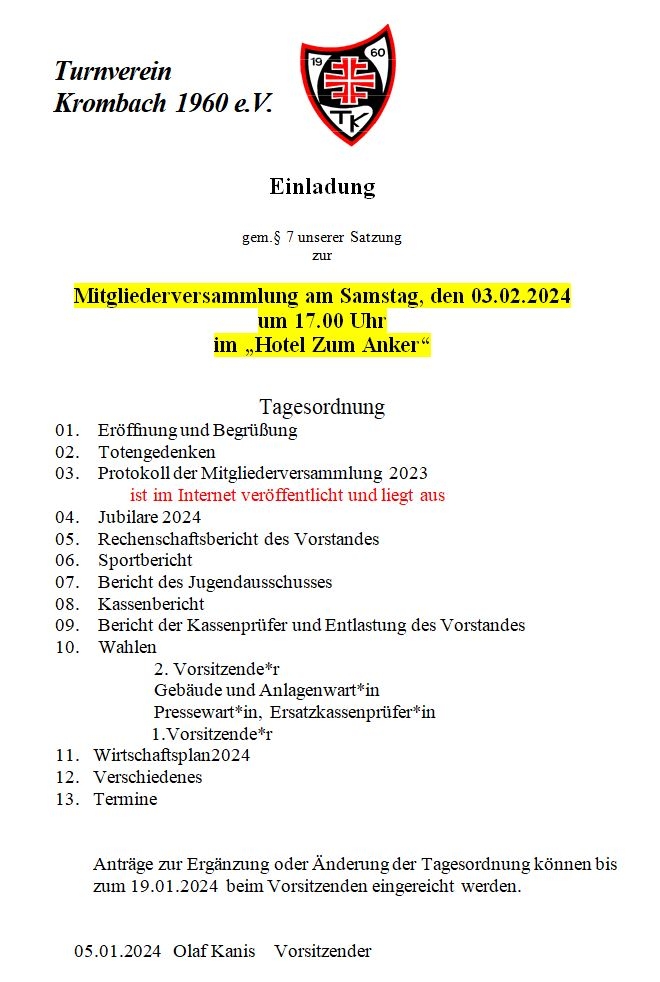 Mitgliederversammlung 2024