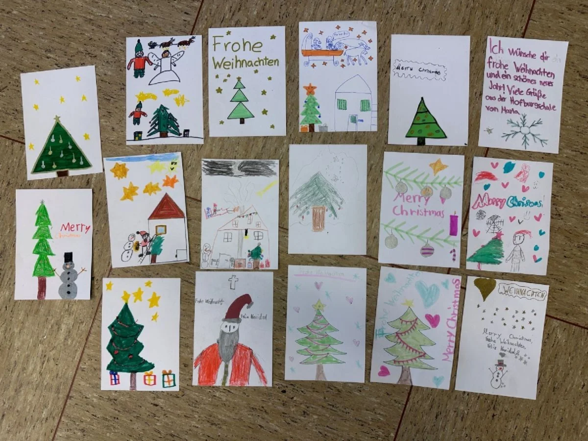 Weihnachtskarten der Klasse 3a