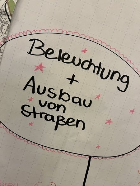 Vorschaubild der vorbereiteten Tafel "Beleuchtung + Ausbau von Straßen"