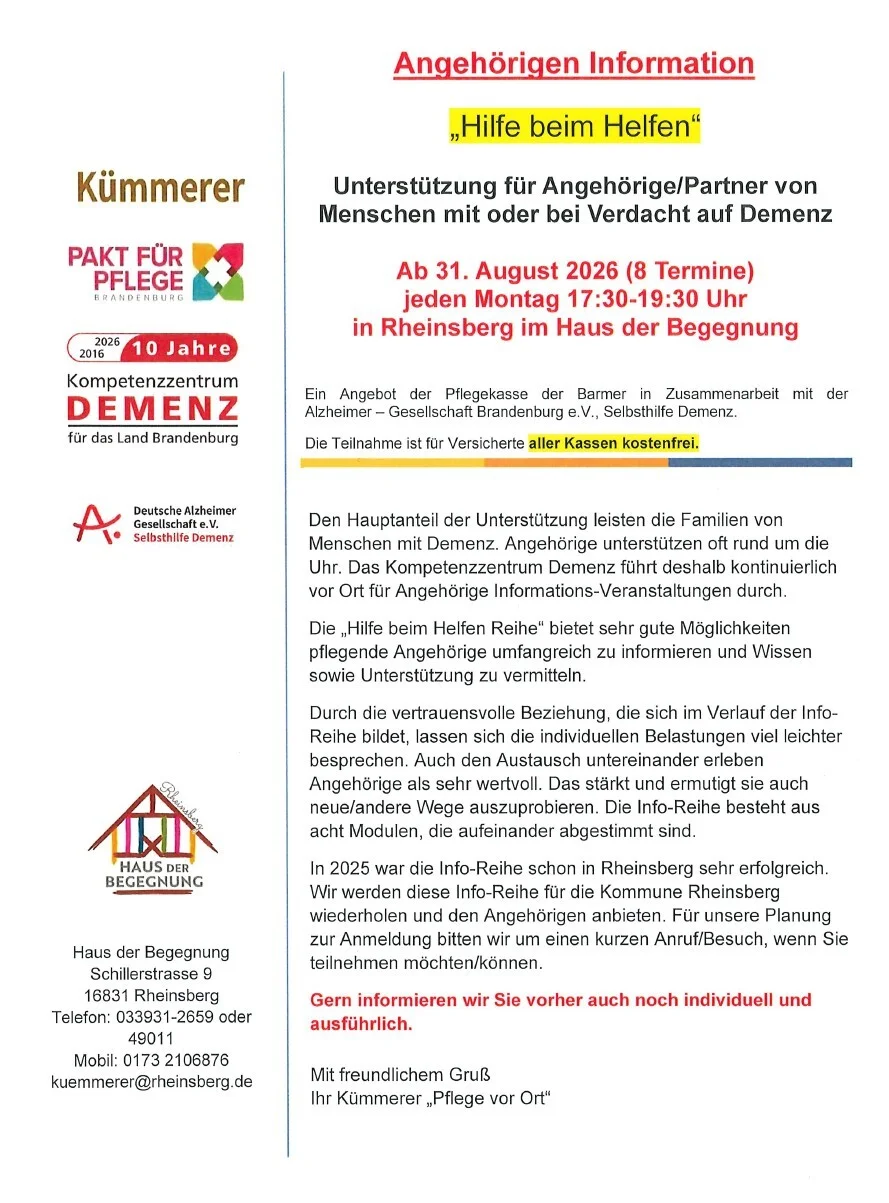 Angehörigen Information