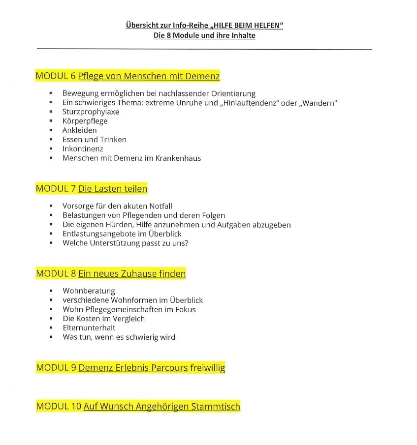 Angehörigen Information Module S. 2