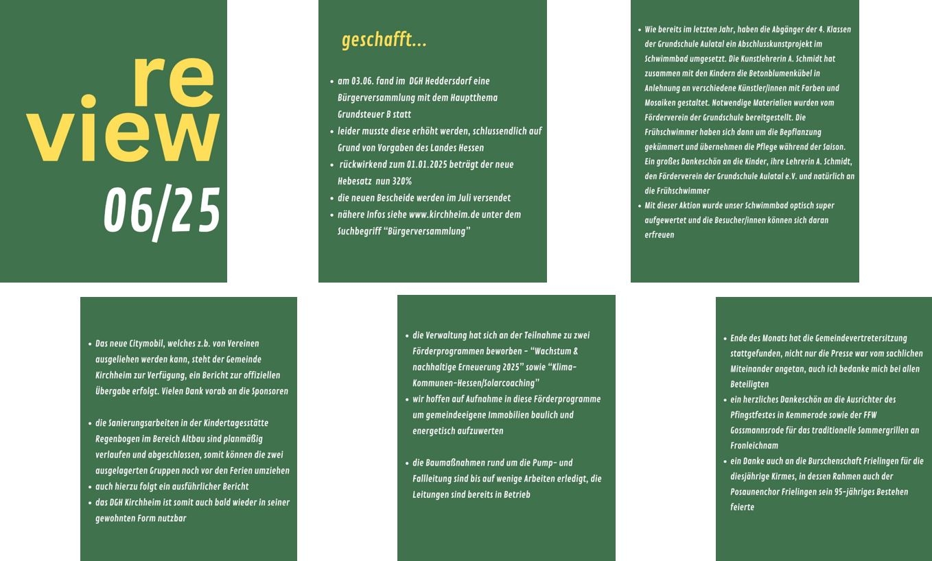 Monatlicher Rückblick  - Juni 2025