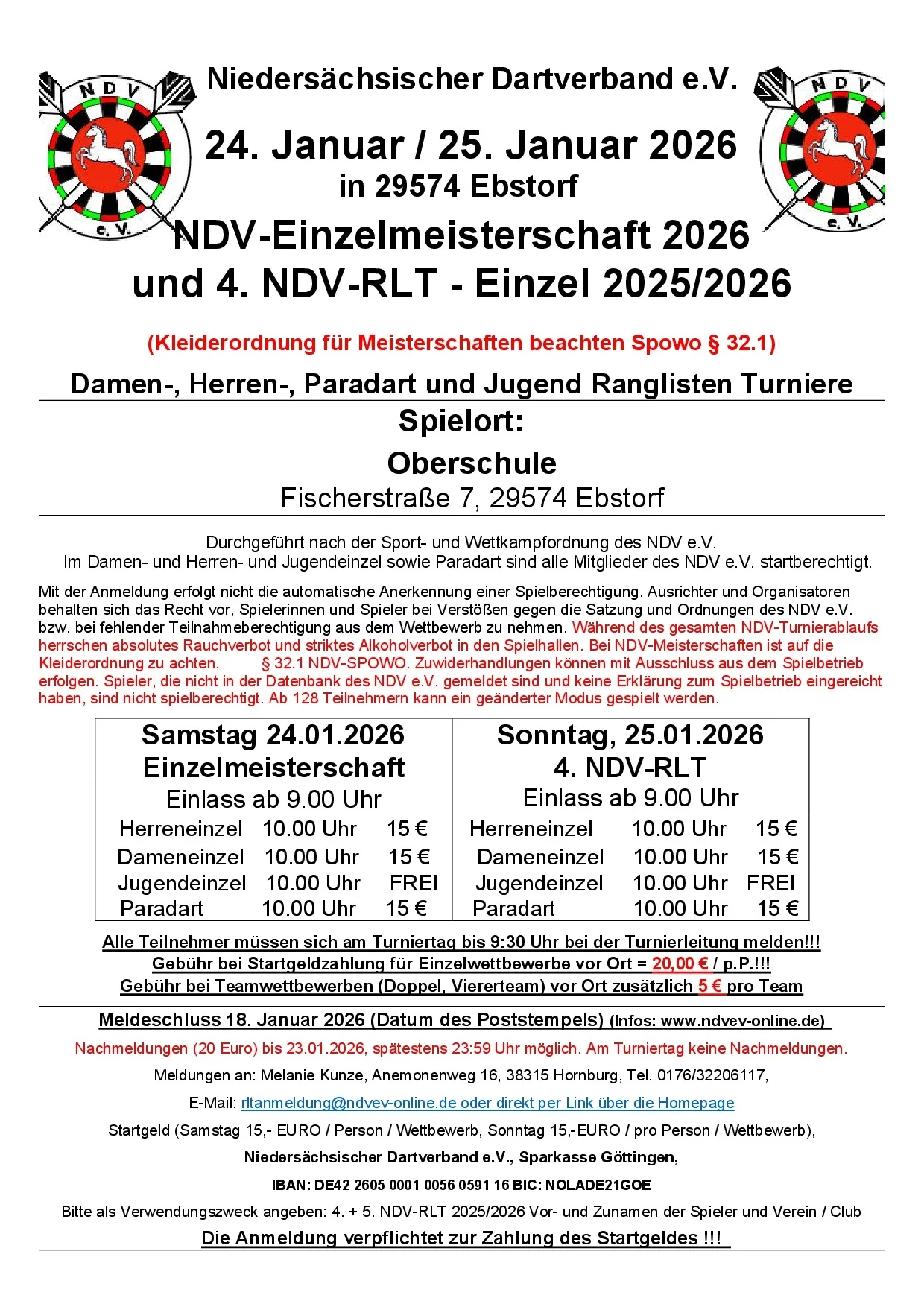 Plakat 4. NDV-RLT + Niedersachsenmeisterschaft