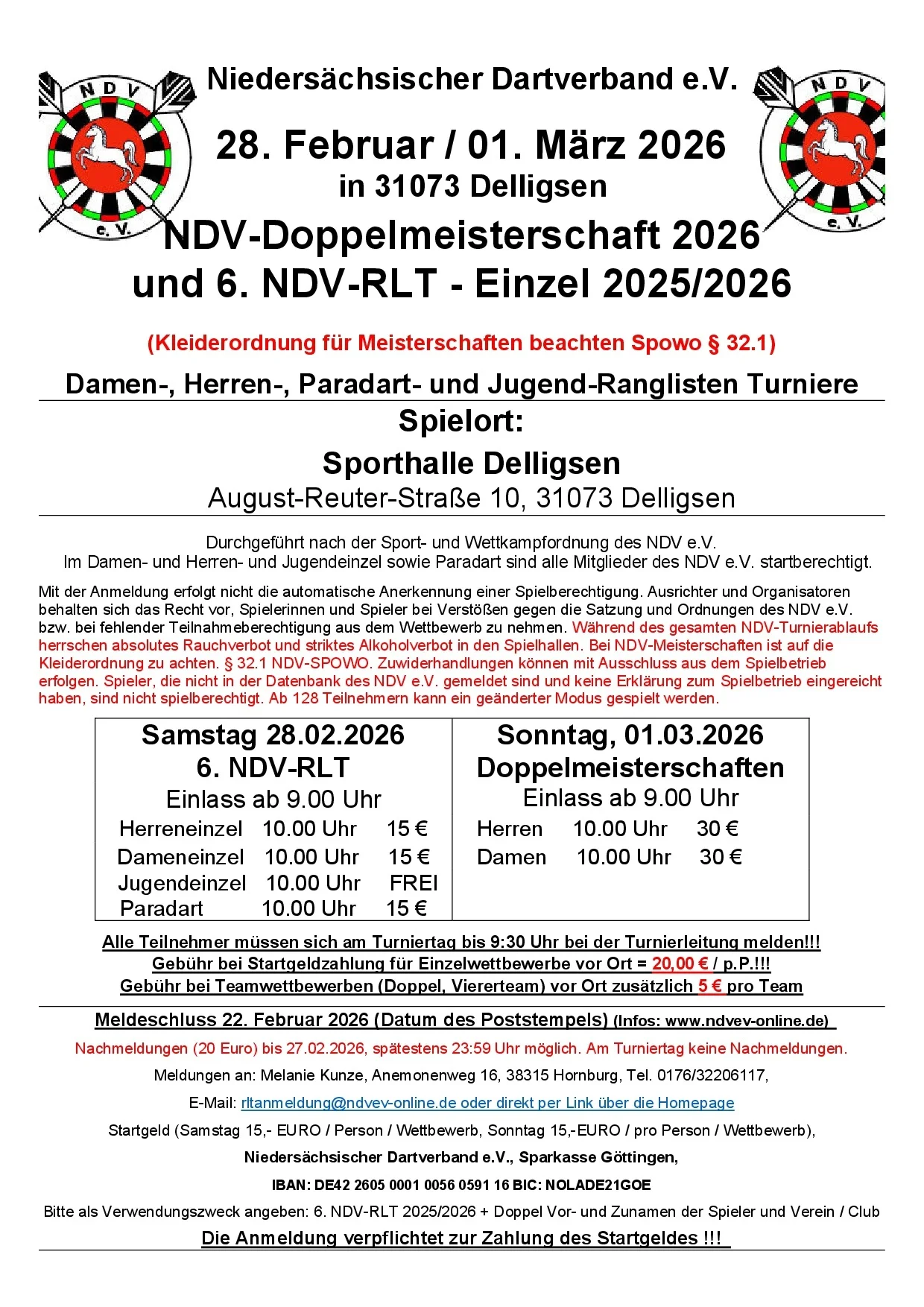 Doppelmeisterschaft + 6. NDV-RLT