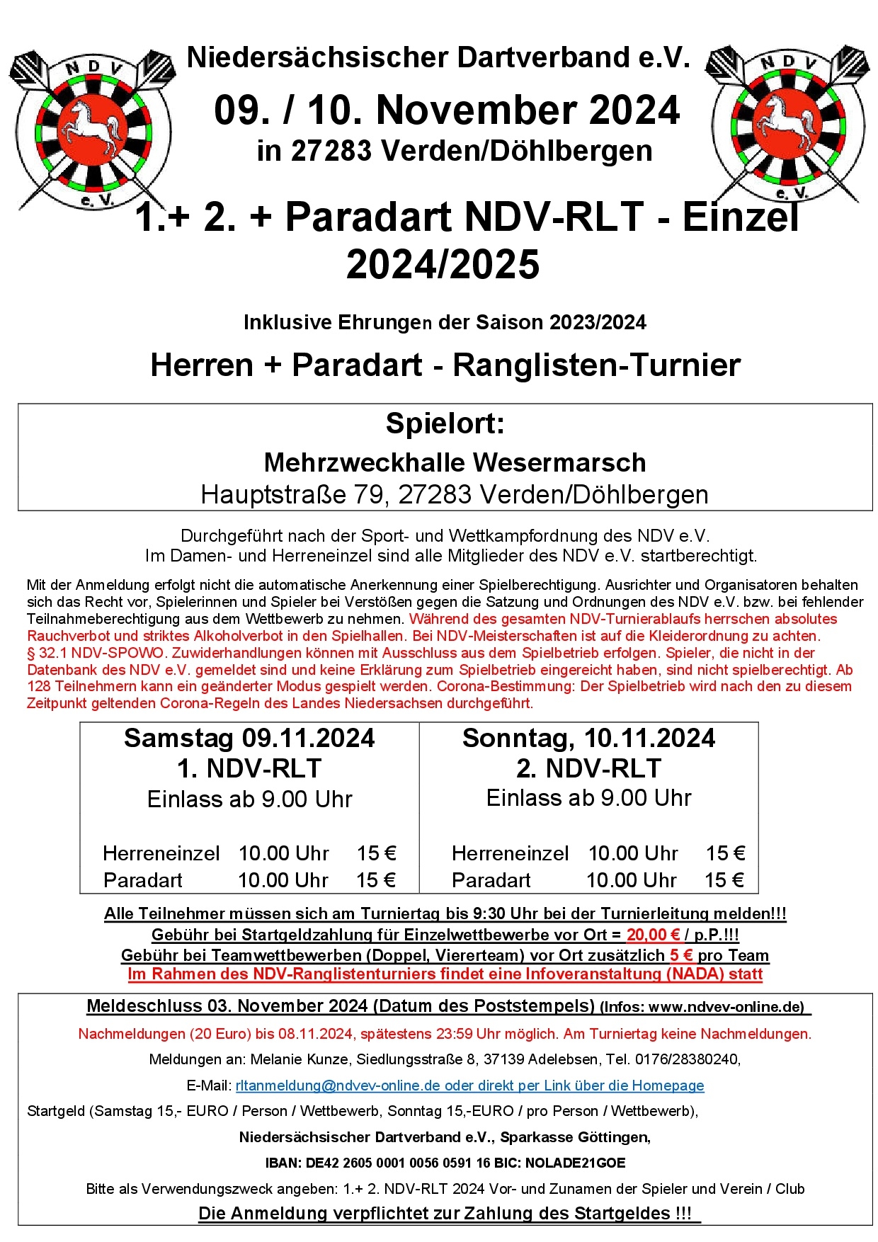 Plakat 1. + 2. NDV-RLT - Herren + Paradart