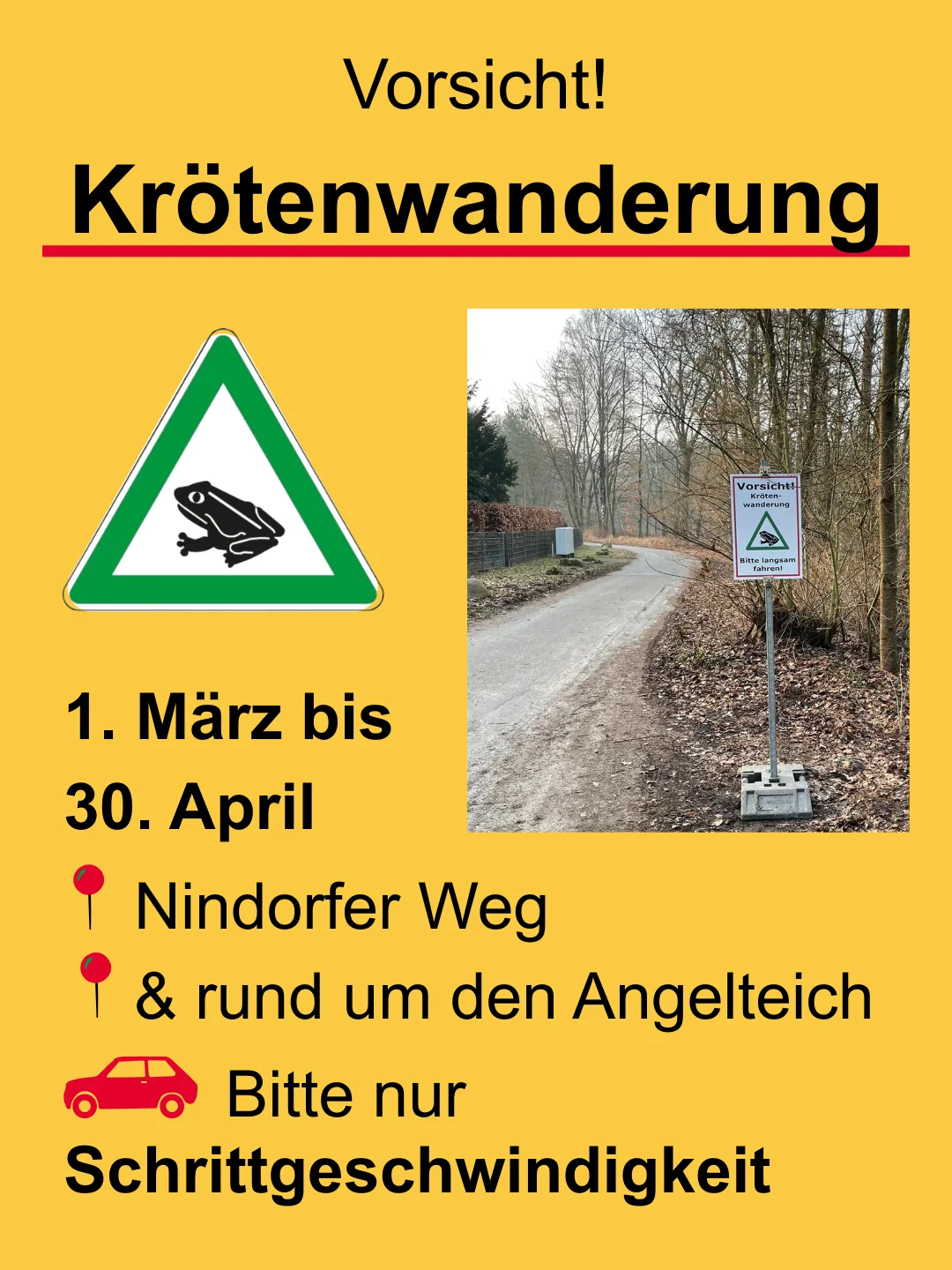 Aushang Krötenwanderung