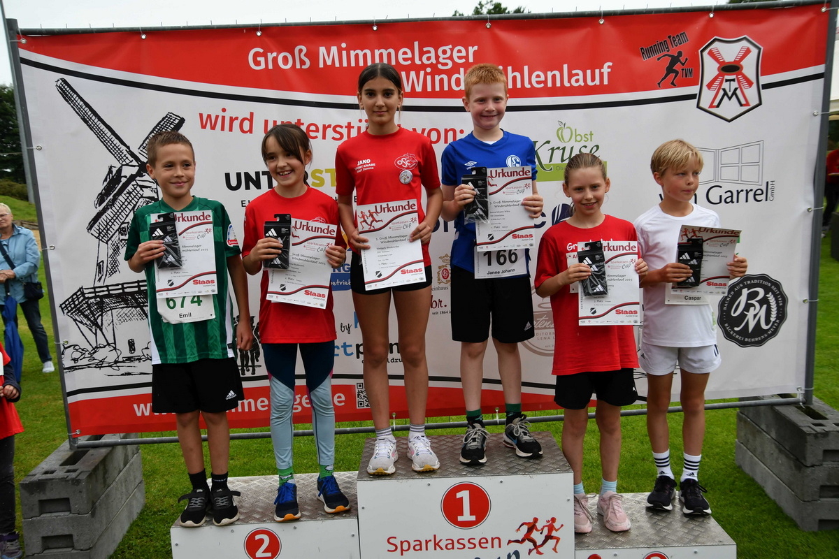 Gesamtsiegerinnen und Sieger im Schülerlauf auf der 2 km Strecke