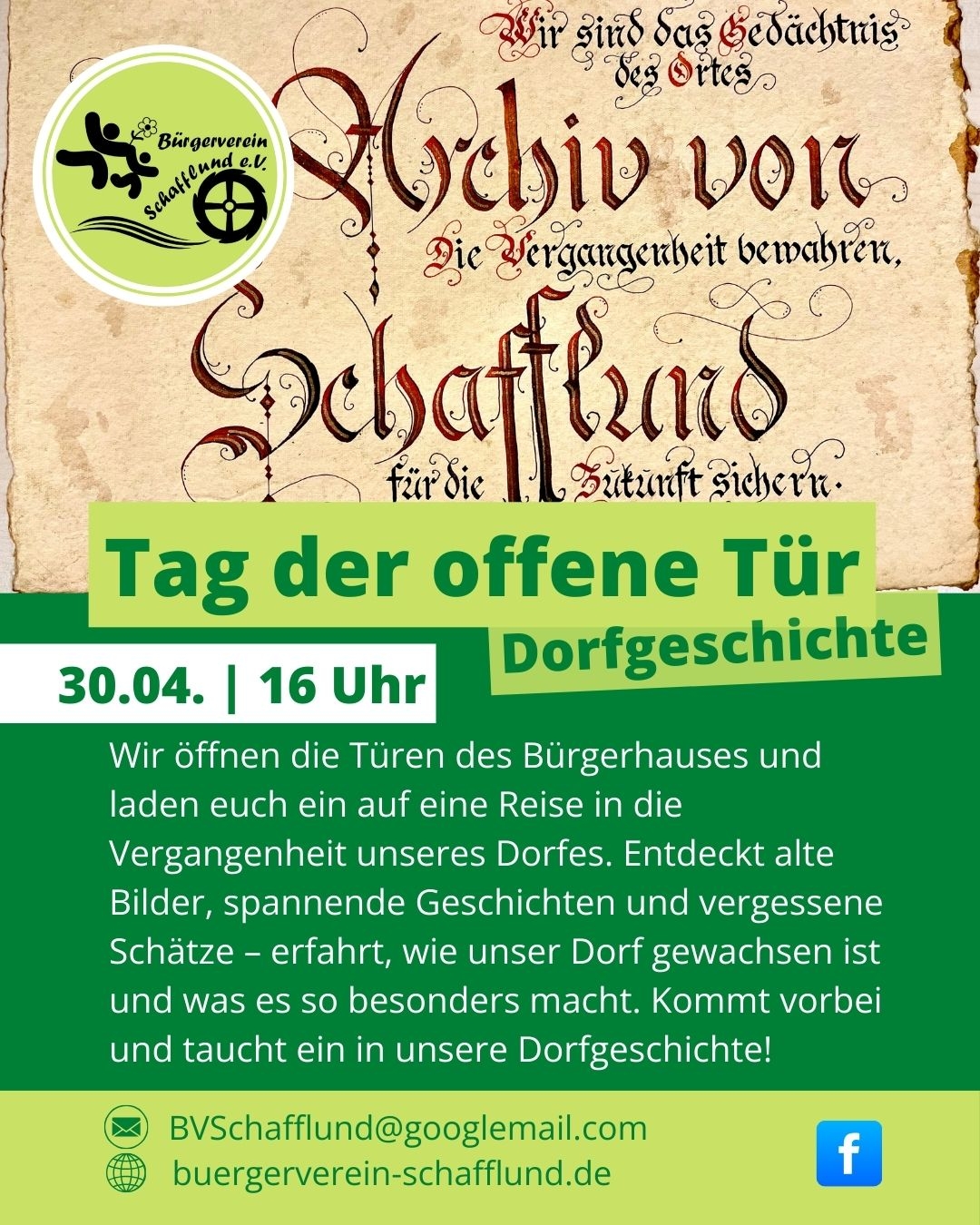 Tag der offnen Tür Dorfgeschichte