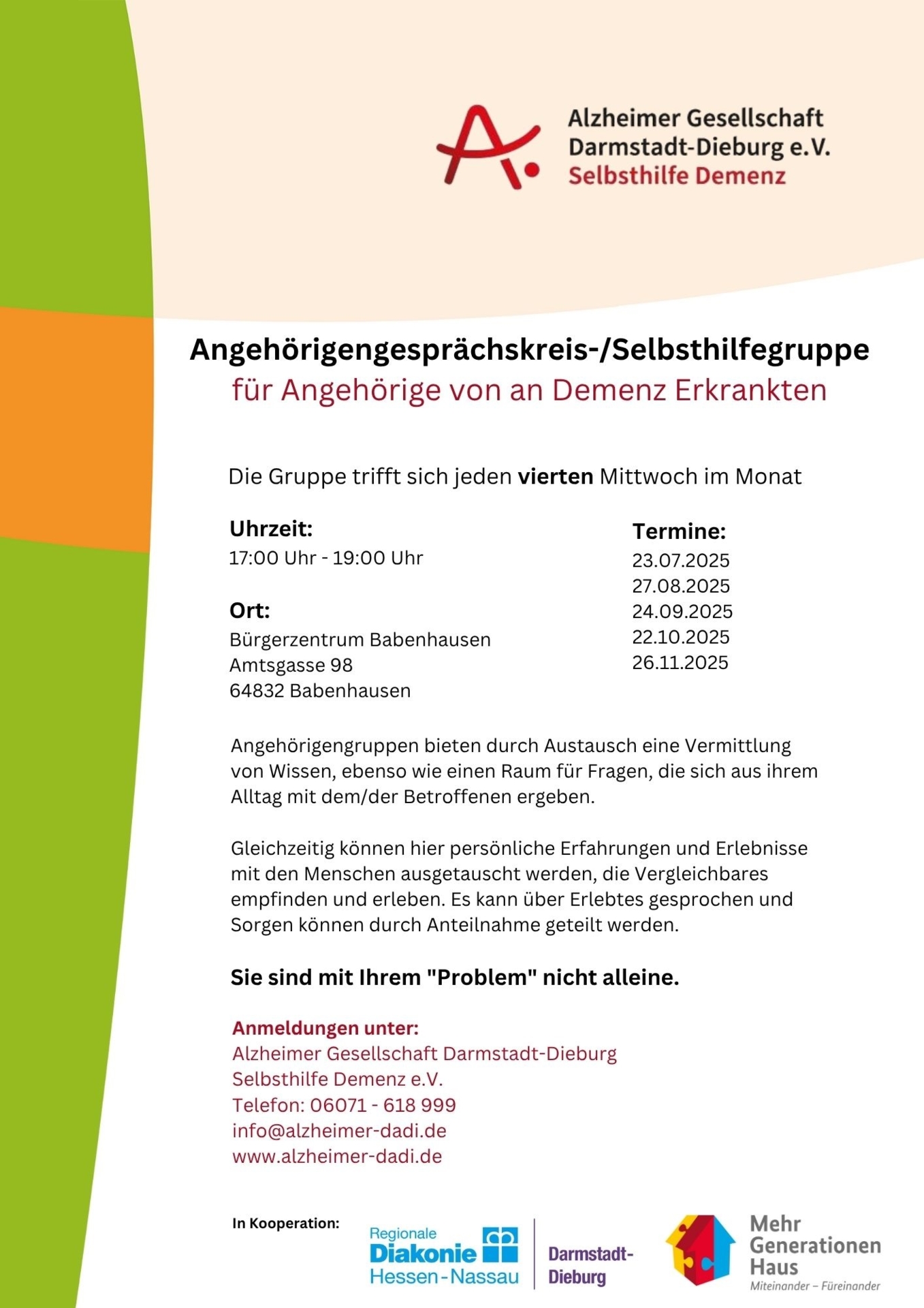 Angehörigengesprächskreis BA  2-Halbjahr 2025
