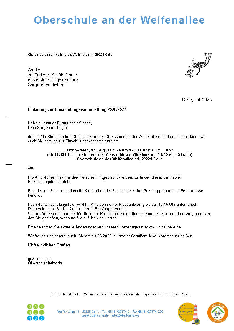 Einladung Einschulung 12:00