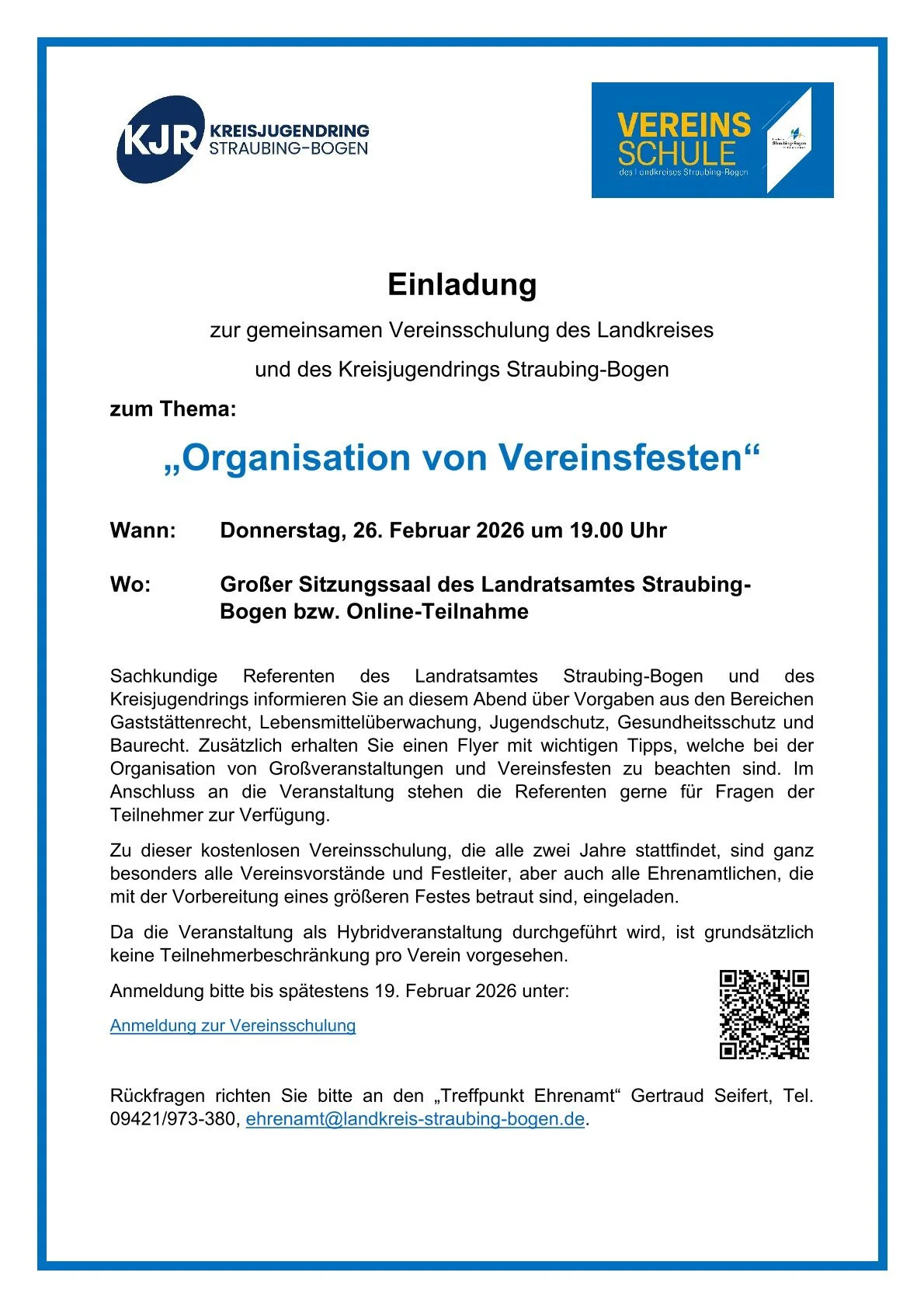 Organisation von Vereinsfesten, Einladung-1