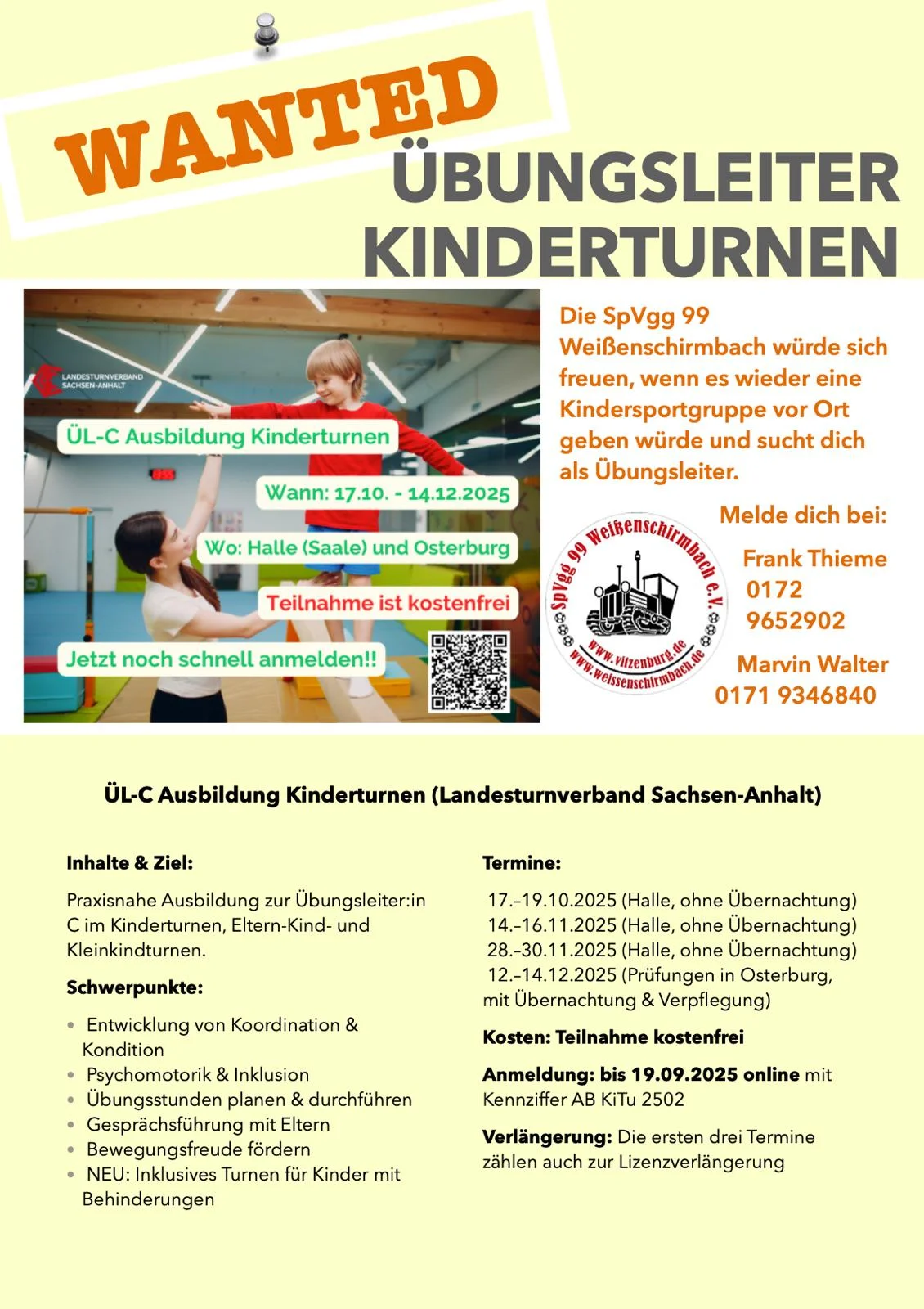 Plakat Übungsleiter gesucht