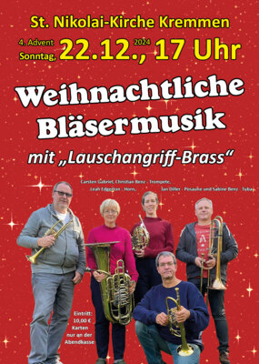 22.12. Weihnachtliche Bläsermusik (Bild vergrößern)
