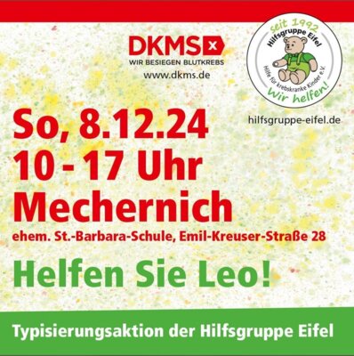 Link zu: Große Typisierungsaktion der Hilfsgruppe Eifel und DKMS für Leo