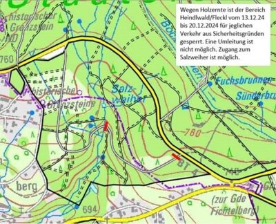 Sperrung Wanderweg Heindlwald
