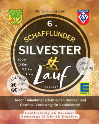 Mach mit beim 6. Schafflunder Silvesterlauf – ein Spaß für alle!