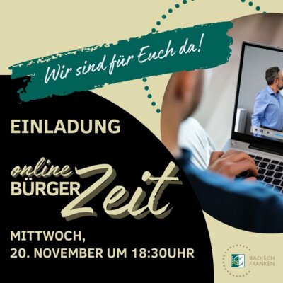 BürgerZeit am 20. November 2024 – Online-Sprechstunde für Infos zu den Förderprogrammen (Bild vergrößern)