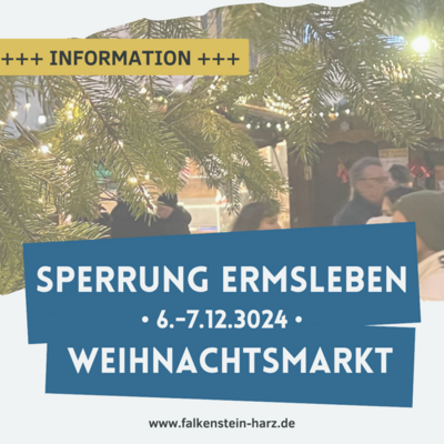 ©Canva/Falkenstein/Harz - Bild zur Meldung Sperrung am Markt Ermsleben (Bild vergrößern)