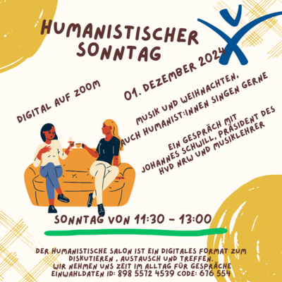 Humanistischer Salon am 01. Dezember um 11:30 auf ZOOM (Bild vergrößern)