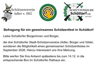 Befragung für ein gemeinsames Schützenfest in Schüttorf