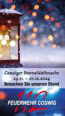 Coswiger Sterne Weihnacht – Besuchen Sie unseren Stand! (Bild vergrößern)
