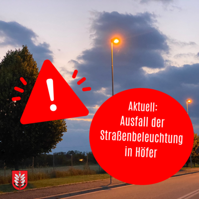 Ausfall der Straßenbeleuchtung in Höfer (Bild vergrößern)