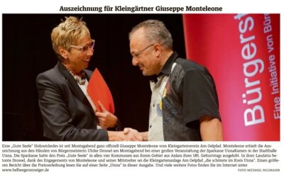 Auszeichnung für 1. Vorsitzenden Giuseppe Monteleone