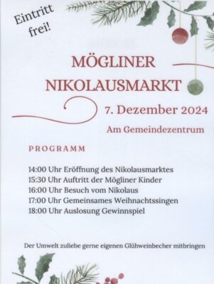Programm zum Mögliner Nikolausmarkt am 07.12.2024